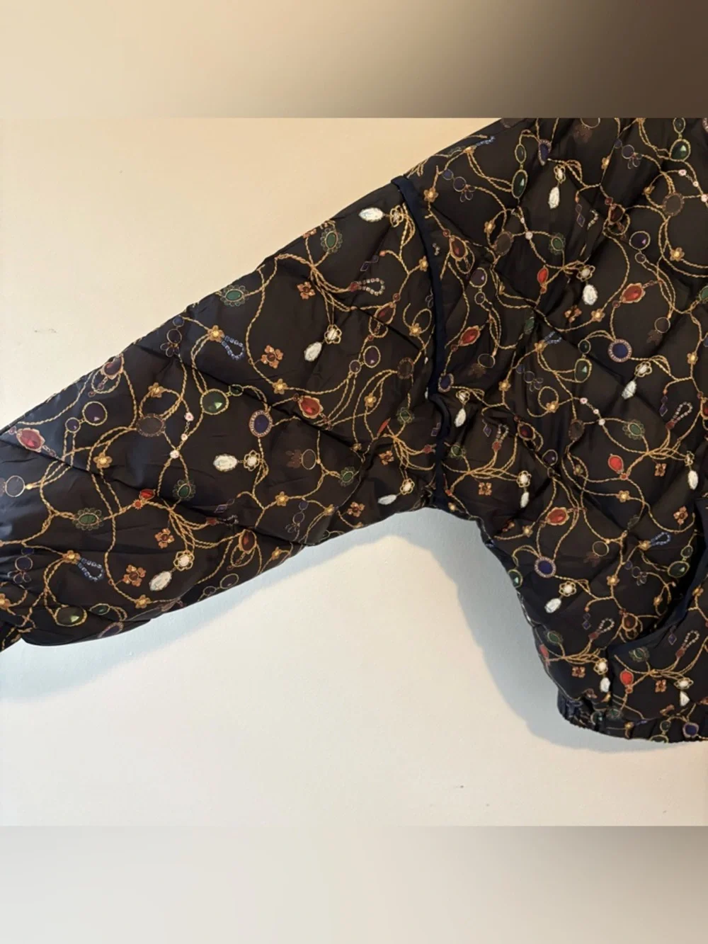 Rachel Antonoff Ace puffer jacket in tree of lost jewels print - Picture 6 of 9